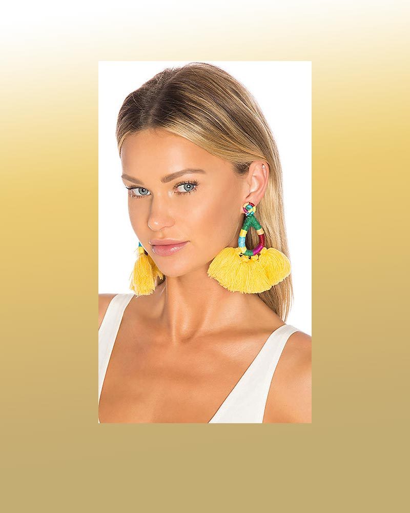 Anna Roufos Sosa of Noir Friday features these yellow All Things Mochi earrings for the deal of the day.