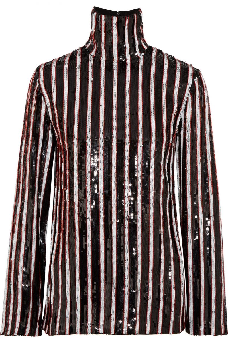 Anna Roufos Sosa features this MSGM sequin top for the Noir Friday Deal of the Day.